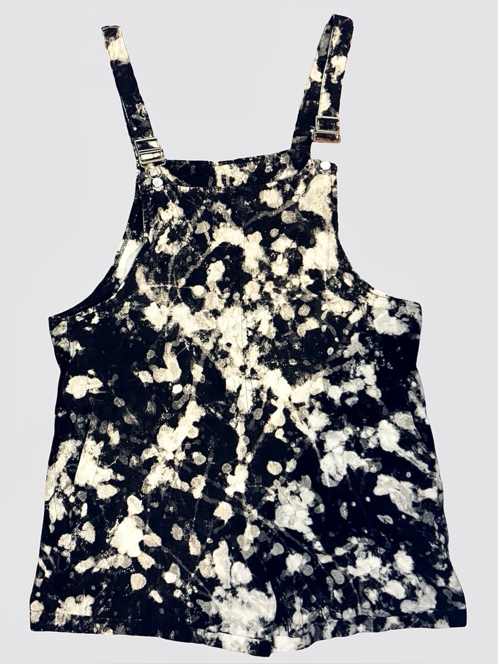 Bleach splattered short overalls
